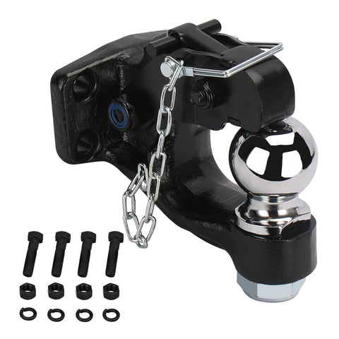 ONLTCO PH-LT-002 | PH-LT-003 Pintle Hitch Receiver Hook 10 TON Combination Hitch Ball 2" | 2-5/16” | 20000lbs