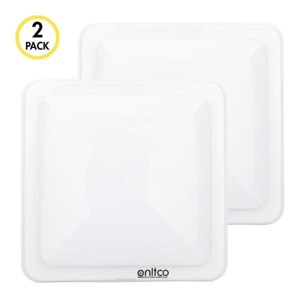 ONLTCO LT-RV002 Rv Roof Vent Cover Replacement | 14 x 14 White Vent Lid | 2 Pack