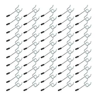 Rawall RW63441 Pegboard Hooks, 0.2'' Diameter L Shape Galvanized Metal suitable for 1/4 Pegboard Hooks with Rubber Tipped,Heavy Duty for Garage,Office,Kitchen,Store | Silver | 50-Pack