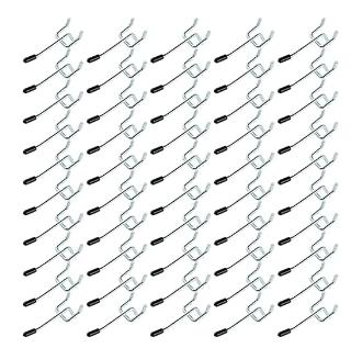 Rawall RW63441 Pegboard Hooks, 0.2'' Diameter L Shape Galvanized Metal suitable for 1/4 Pegboard Hooks with Rubber Tipped,Heavy Duty for Garage,Office,Kitchen,Store | Silver | 50-Pack