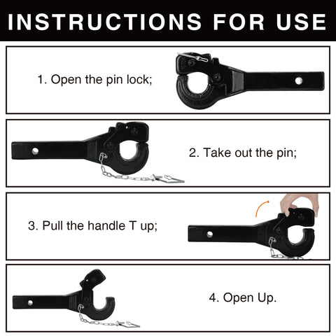 ONLTCO ON30557 Pintle Hitch Receiver Hook 10 TON For 2" Receiver | 20000lbs