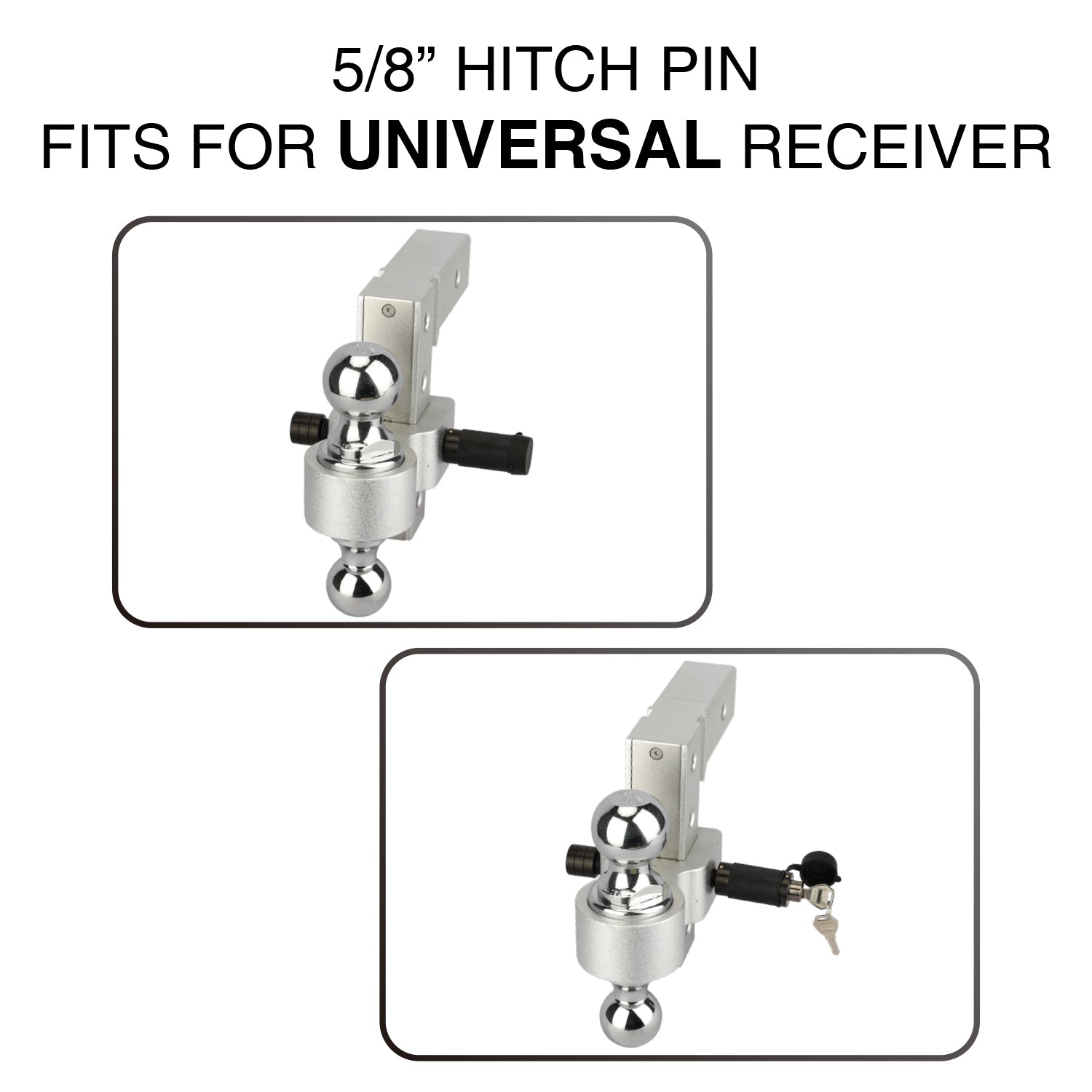 Heavy Duty 5/8 Inch Stainless Steel Tow Hitch Trailer Pin with Lock for  Class 3, 4, & 5 Hitches Receiver