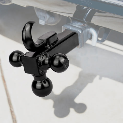 Angcosy Tri-Ball Trailer Hitch Ball Mount with Tow Hook, Welded Multi-Ball 1-7/8”, 2”, 2-5/16”, Fits 2 inch Receiver 10,000 lbs. GTW